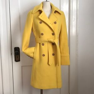 J. Crew Yellow Virgin Wool Long Coat - Size P2